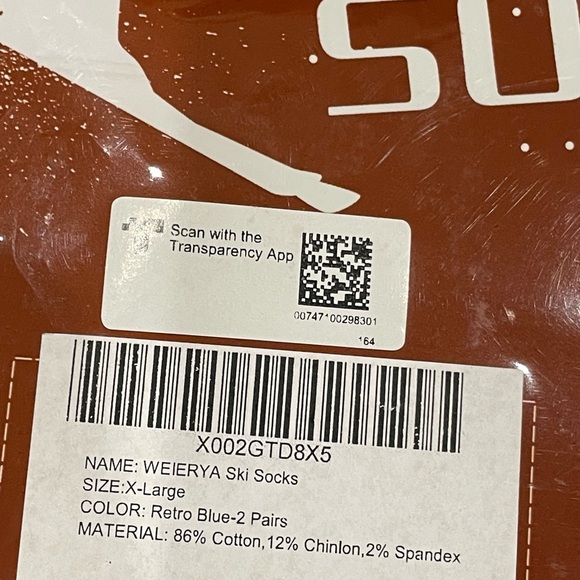 WEIERYA Ski Socks XL Retro Blue NEW 2 - Picture 5 of 6